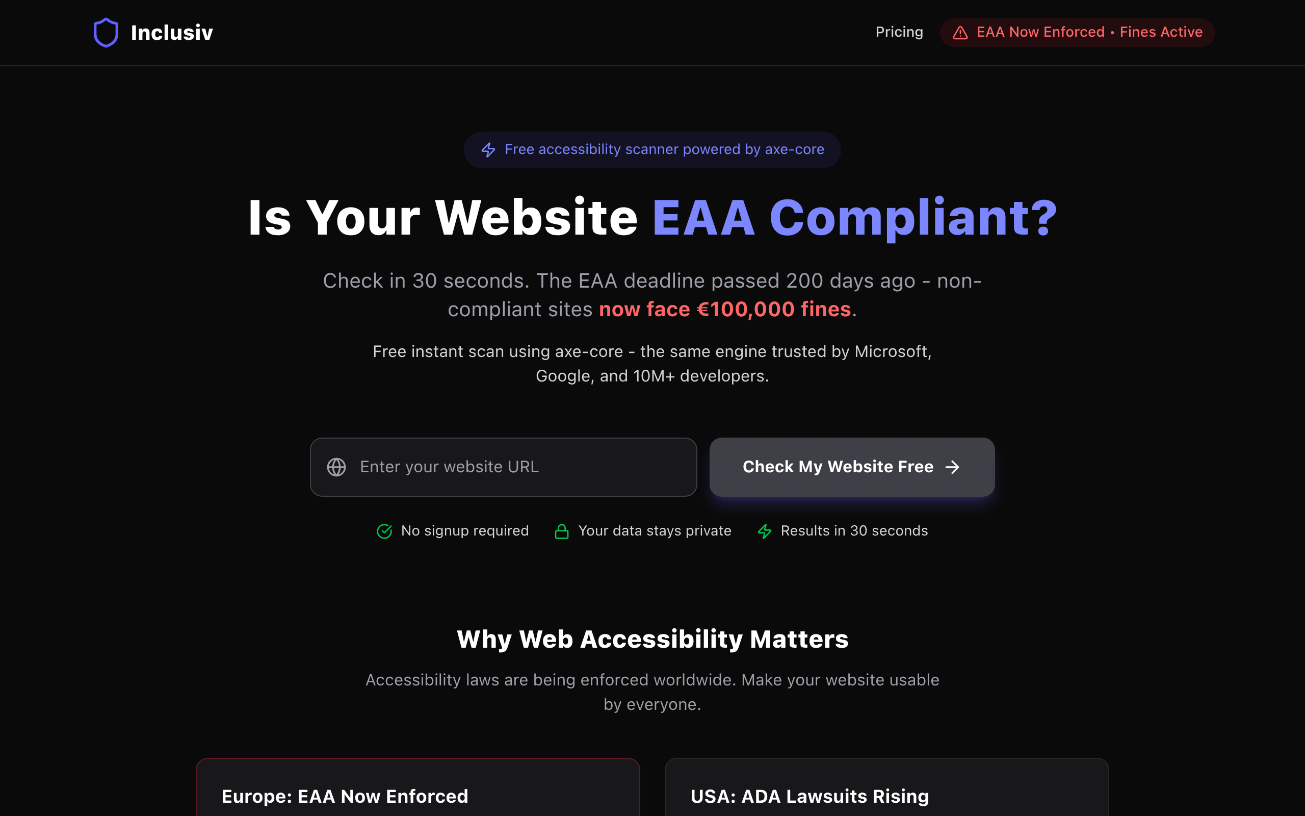 Free EAA Accessibility Scanner