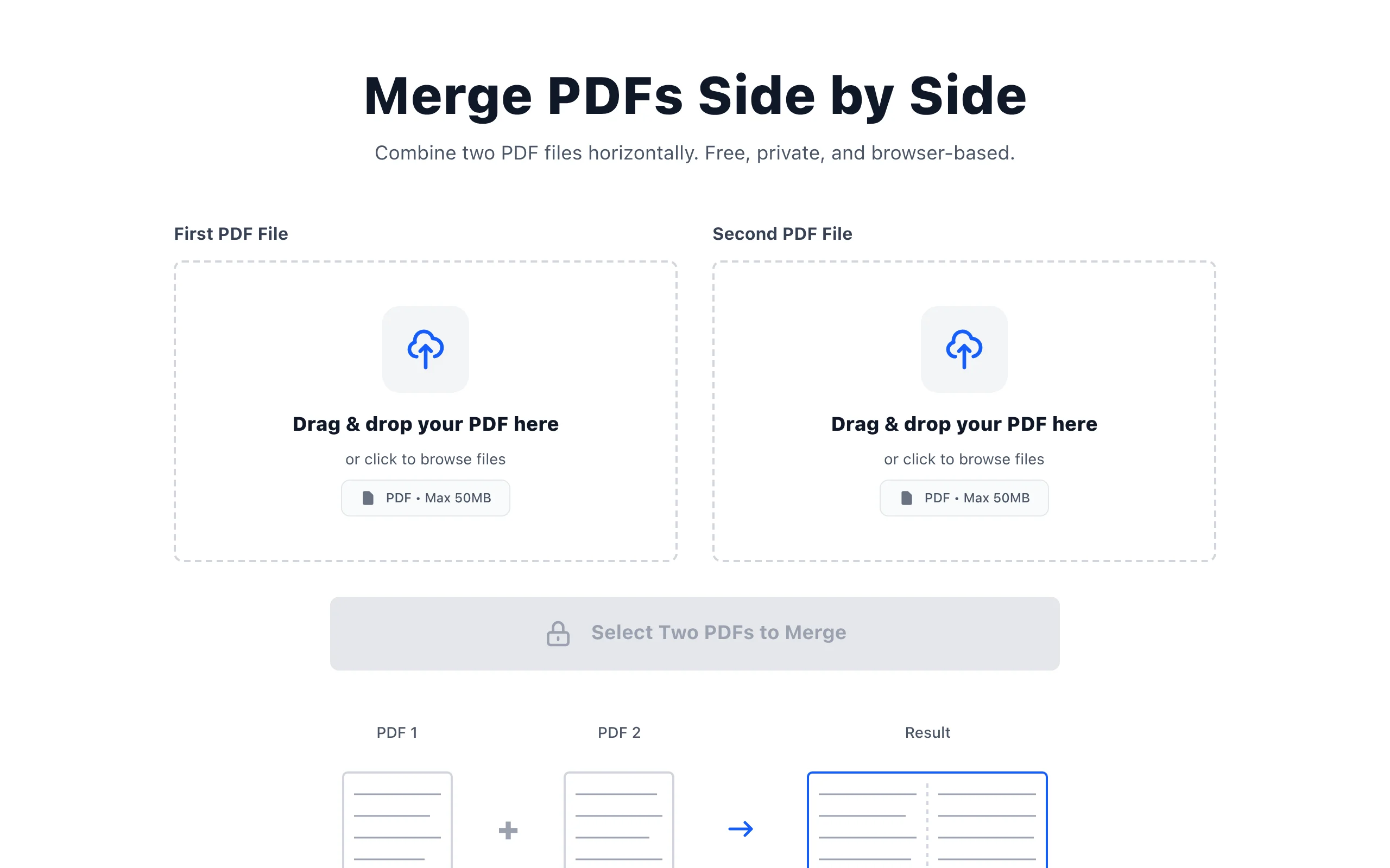 Merge PDFs Side by Side Online
