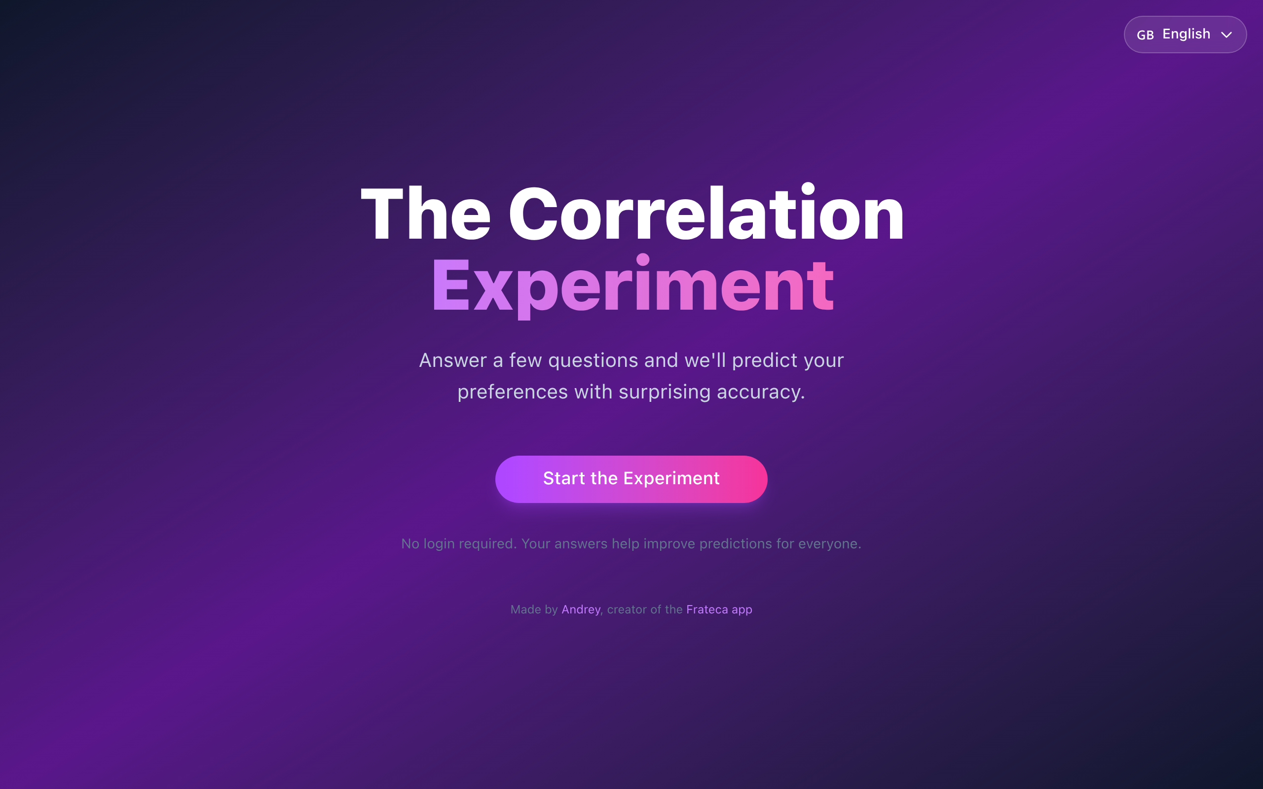 The Correlation Experiment